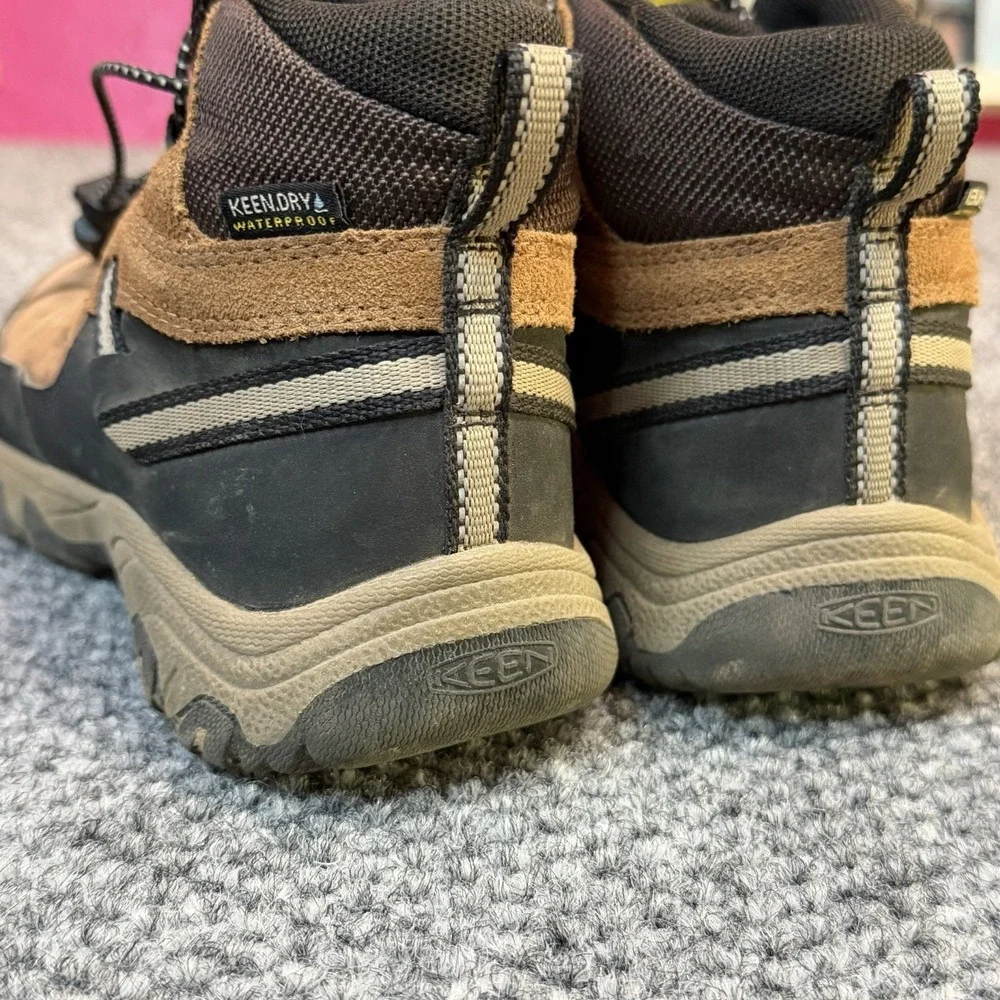 Keen Targhee IV Waterproof Hiking Boots Kids Sz 2Y Brown Black Outdoors Durable